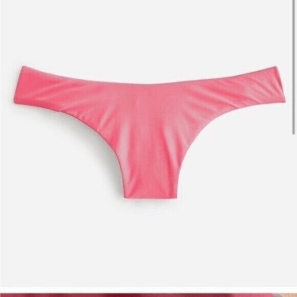 NWT J. Crew Pink Curved Waist Cheeky Swim Bikini Bottom Size Medium - Picture 1 of 4